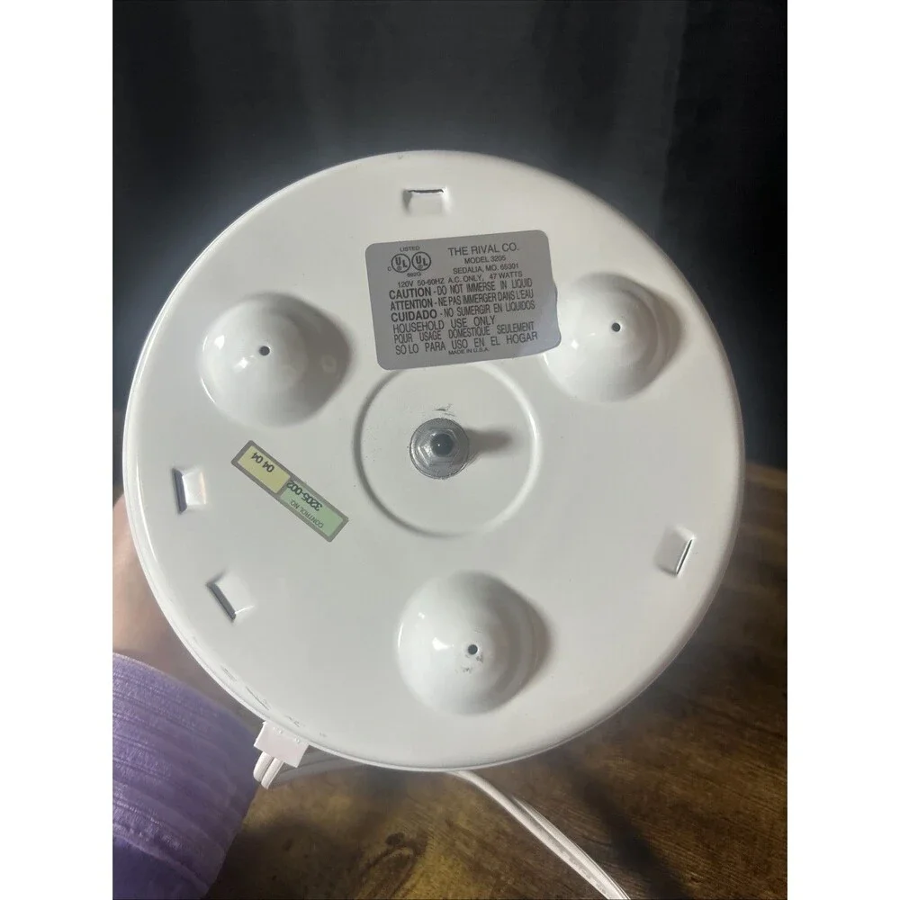 Rival Crock-Ette White & Green Stoneware Slow Cooker with Grape Vine Design